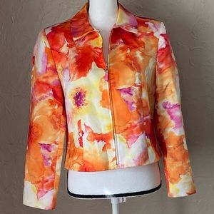 Vtg Taiga Paris/ECGI Paris colorful floral jacket size 10